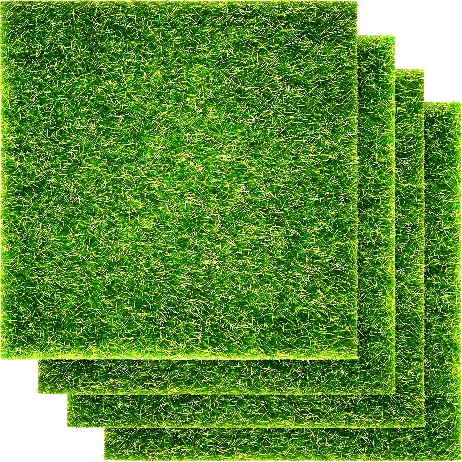 

4pcs Artificial Grass Mats 3.82" Square - Diy Fairy Gardens, Dollhouses, Crafts & Party Decorations,