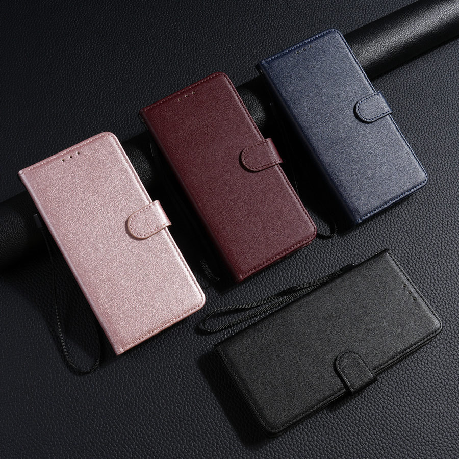 Magnetic Flip Case Made of Synthetic Faux Leather for Samsung Galaxy Models, Featuring a Card Slot And Kickstand, Designed to Protect Against