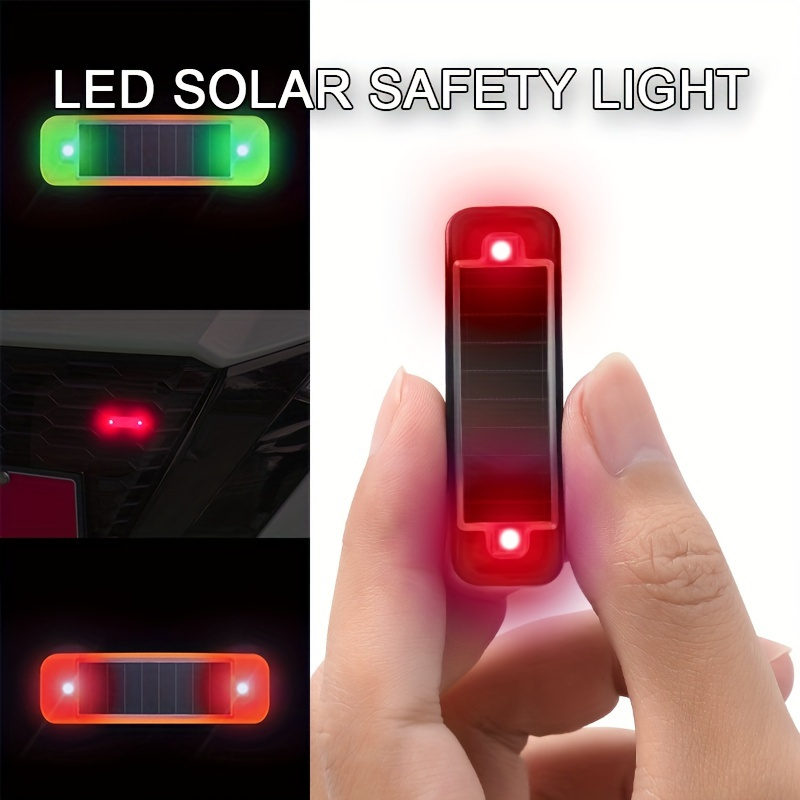 

1pc Solar-powered Led For Cars, Motorcycles & Bicycles - Nighttime Visibility Road Barrier Sign