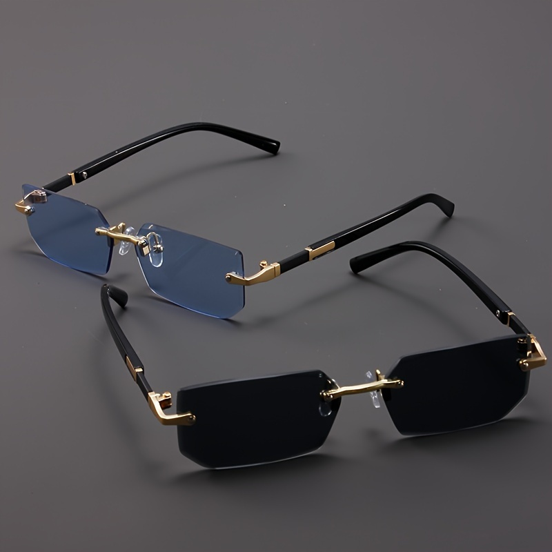 

1pc Luxury Sunglasses - Pc Lens, Golden Metal Trim - Stylish & For Men And Women - Hiking And - Fashionable Eye Protection