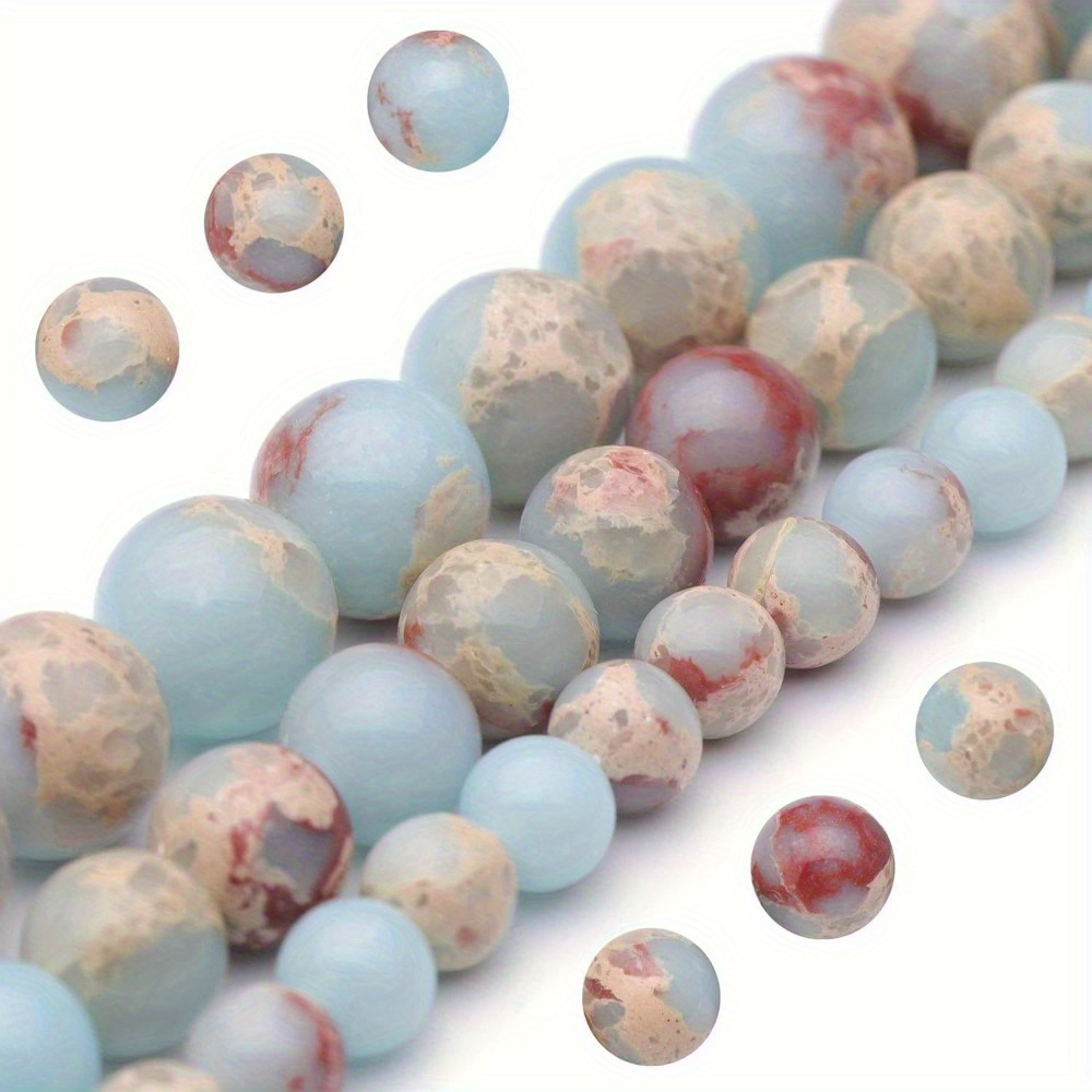 

Natural Stone Beads For Jewelry Making - Polished, Smooth Round Beads In Assorted Sizes 4/6/8/10/12mm, Genuine Beads For Bracelets & Necklaces, 15" Strand