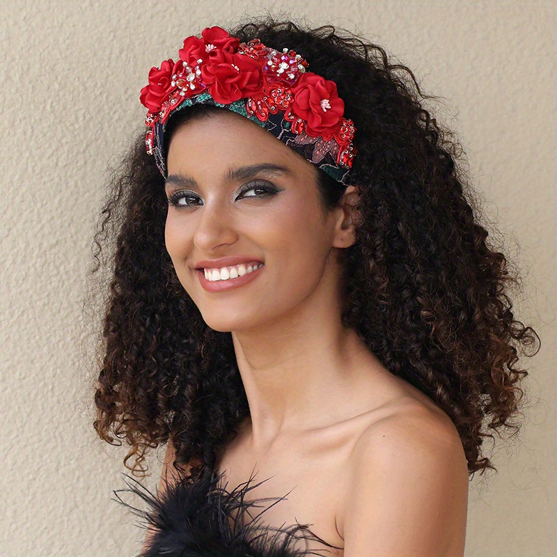 

1pc Ladies Handmade Fabric Flower Fashion Retro Headband