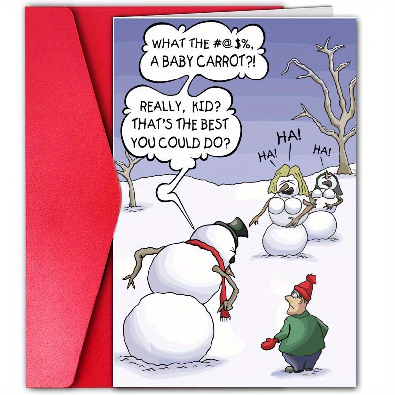 

Greeting Card: Snowman Humor, Wife, Husband, Family, Or Friends - Paper