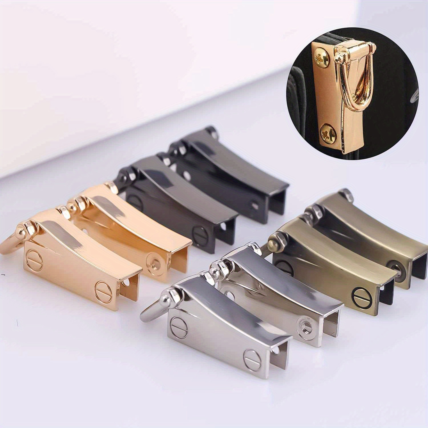 

2pcs Metal Side Clip Bag Bag Connector Clip Purse Hardware Suspension Connector Detachable With D Ring