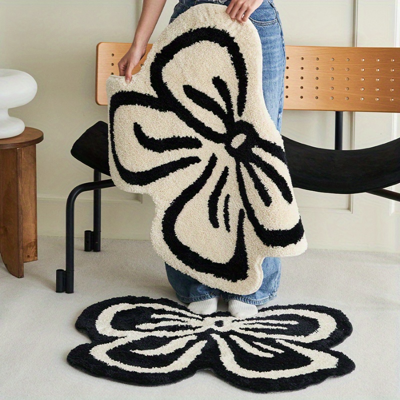 

Bowknot Area Rug - , , & Fluffy For Bedroom Decor, Table, And Entryway - Backing