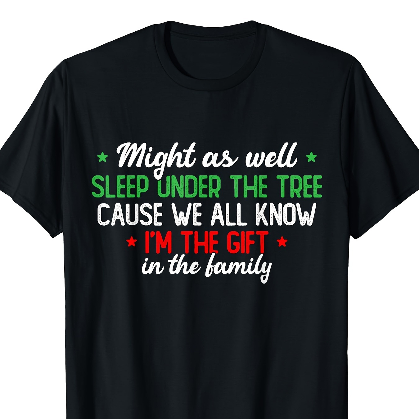 

High Quality Men's Crewneck T-shirt, Christmas Humor Men And Women's Favorite People Funny Christmas T-shirt