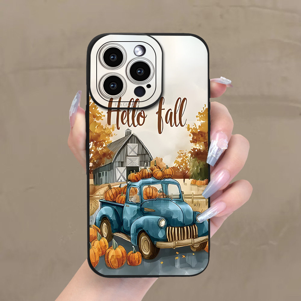 

Fall Country Truck Harvest Pumpkins Print Mugcase: & Shock Absorbent | Black For Iphone 15-11 Pro/plus/max | Premium Frosted Protection