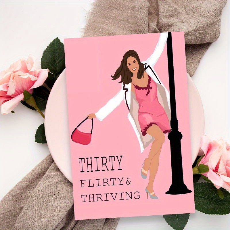 

30th Birthday Celebration Cutout, Flirty And Theme, 1pc, Floor Mount, No Power Needed, Durable Paper Material, Perfect Gift For Women, Men, Friends, Coworkers, Ideal For Festive Occasions