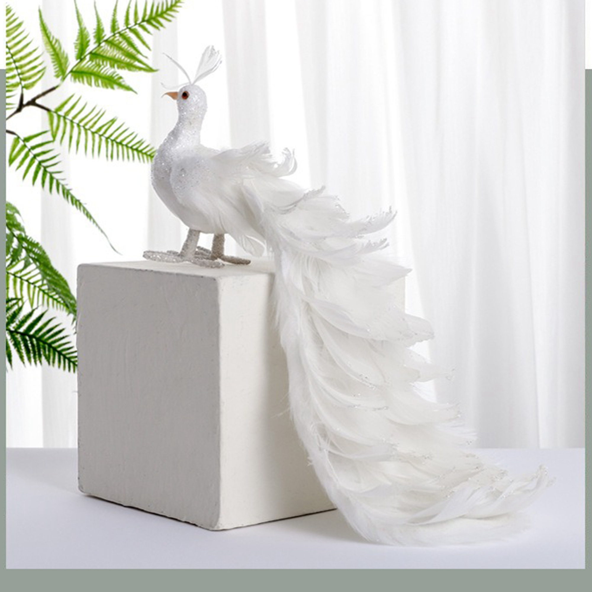 

White Figurine For Christmas Tree Decorations Elegant Whtie Bird Craft With Clip Christmas Decor Indoor