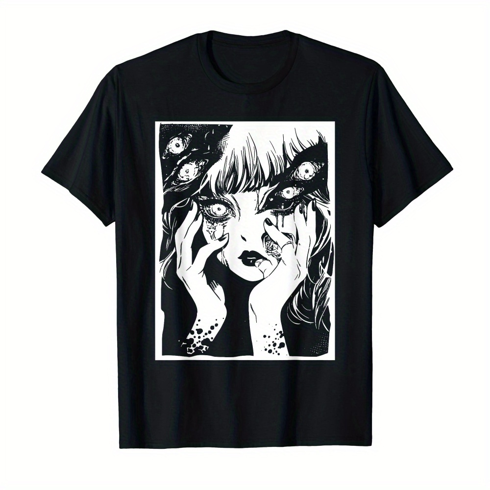 

Girls Boys Unisex Movie Goth T Shirt Y2k Graphic Tops Cotton Anime Clothes Graphic Tees Funny Tops Kids Fall Short Sleeve Tee Tops, T-shirt, Boys T-shirt - Black