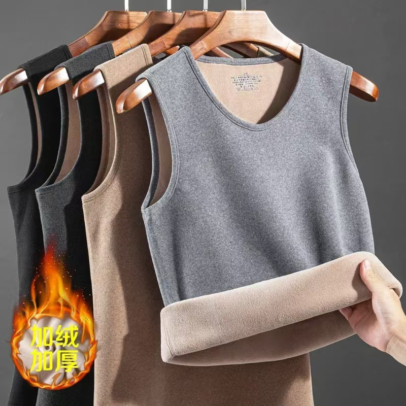 

Men's Fleece-lined Thermal Tank Top - Slim Fit, Warm & Comfortable For Cold Weather, Fall/winter