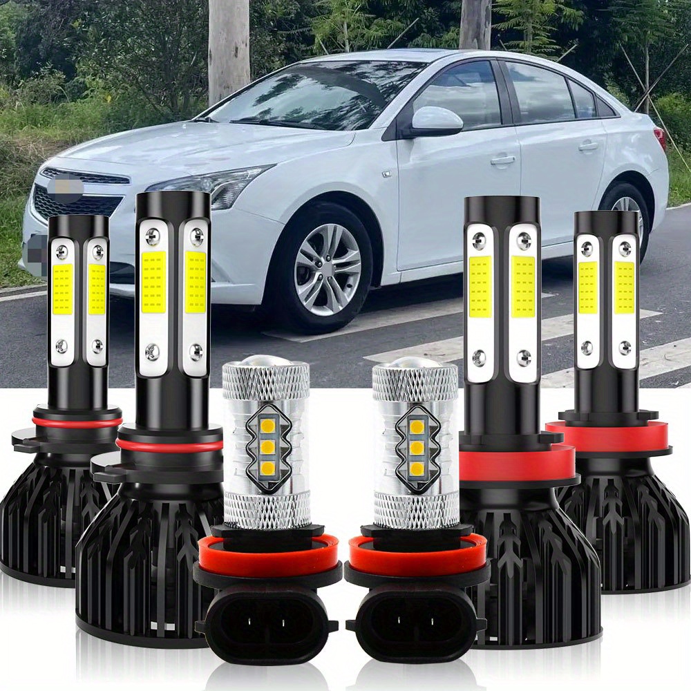 

For 2016 2017 2018 2019 Combo 6x 9005 H11 H11 Led Headlight High Low + Fog Light Bulbs, 6500k 4000lm Super Lamps, With Fan,