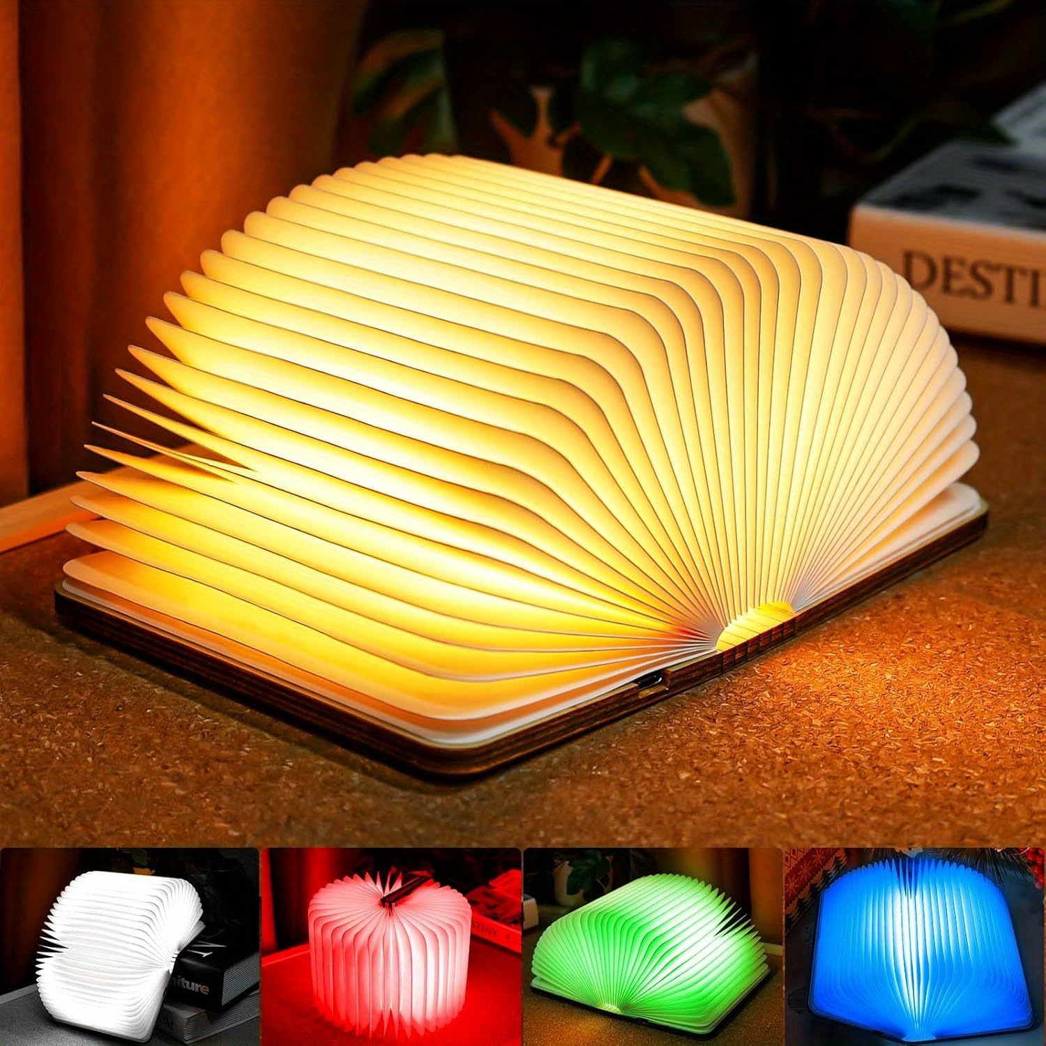 

Book Lamp Led, Foldable Book Light 2500mah Rechargeable Usb-c, Night Light, Bedside Lamp, Night Light For Girlfriend, Gift, Home Decor(12cm, Warm White)