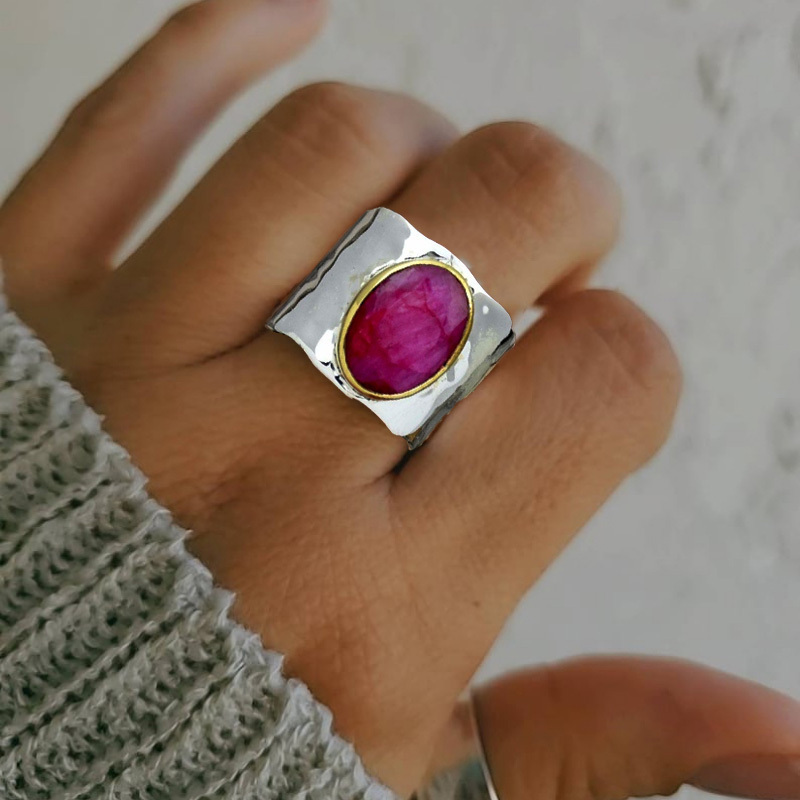 TEMU Retro Wide Ring Jewelry, Suitable For Banquets, Romantic Wedding And Holiday Gifts, For Women