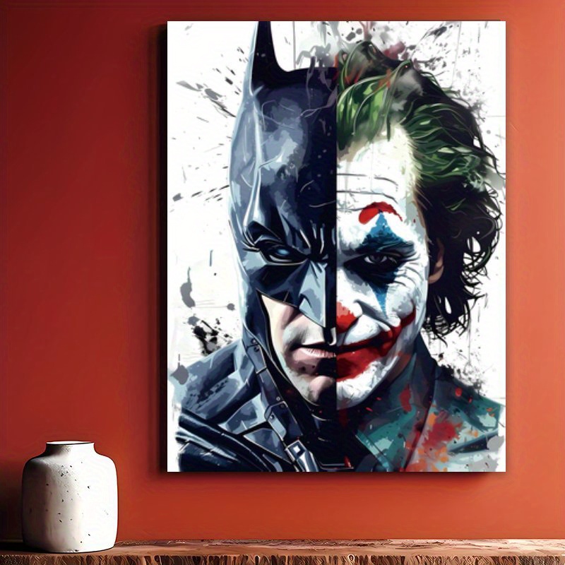 

Dynamic Joker & Abstract Canvas Wall Art Print, Home Decor For Living Room, Dining, Bedroom, Kitchen, Bathroom - Vivid Modern Artistic Painting, , 30x40cm Unframed, Teens & Adults