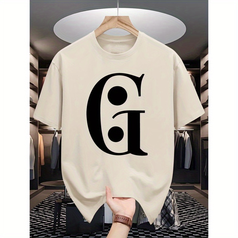 

[1pc Fashion Letter Print T-shirt] 1pc Men's Casual Short-sleeve T-shirt With Letter Print, Round Neck Polyester Knit Tee, Summer Fashion Top For Adults - Regular Fit