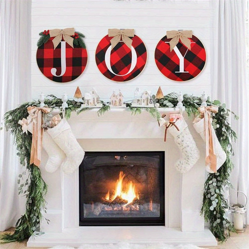 

5pcs Christmas Letter Wreath With Burlap Bow And Simulated Pine Leaves - Canvas And Felt Holiday Door Hanger, Ideal For Christmas And Holiday Décor, With Merry Christmas Banner