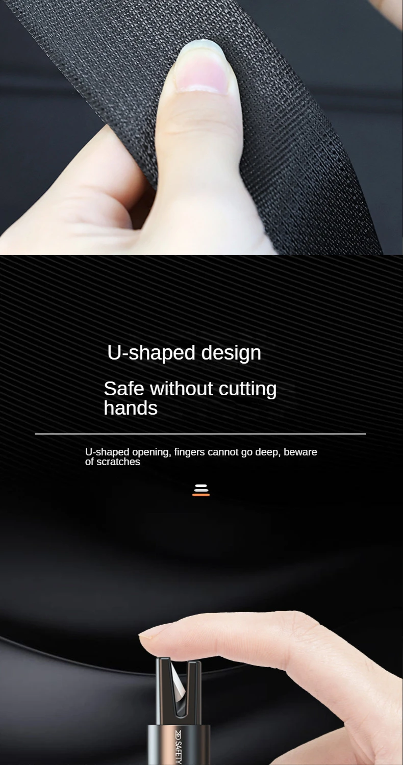 2 in 1 car safety hammer breaker for seat belt cutter abs resin tool details 6