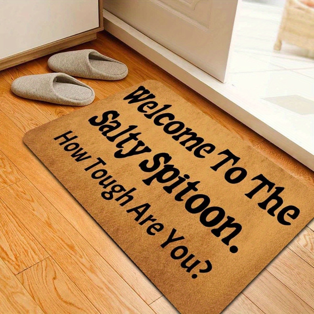 

24"x 16" Doormat Indoor Entray Front Porch With Rubber Back Welcome To Spitoon. How Tough Are You Funny Doormat For Entrance Way Floor Mat No Slip Rug