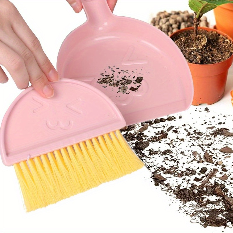 3 pcs mini broom 3 colors and dustpan set for cleaning   feces home car kitchen table durable plastic bristles handheld hangable Product details 2