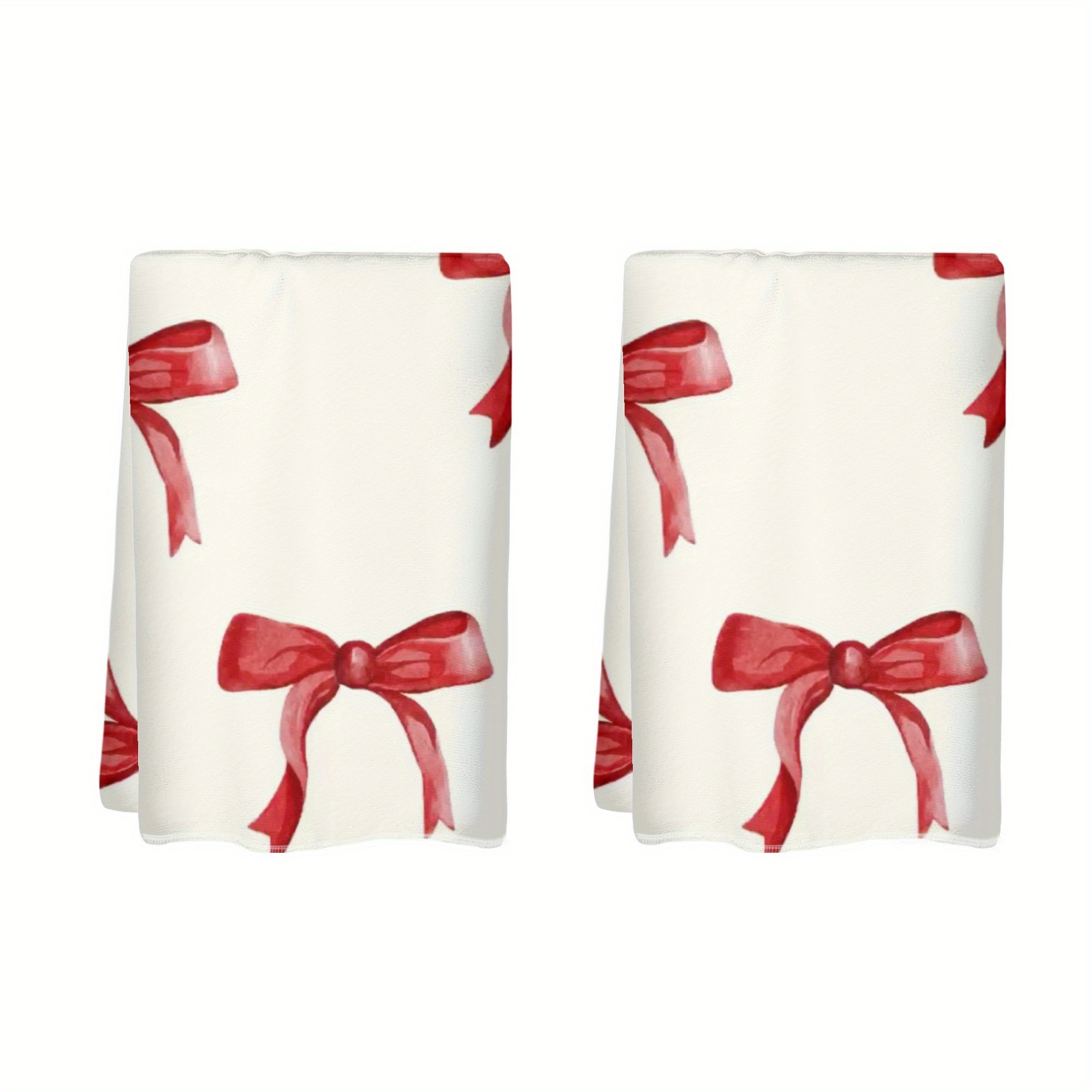 

2pcs Merry Christmas Soft Absorbent Towels With Unique Red - Home, Hotel, Bathroom & Gym Decor | Ideal Holiday & Housewarming Gift | 18x26 Inches