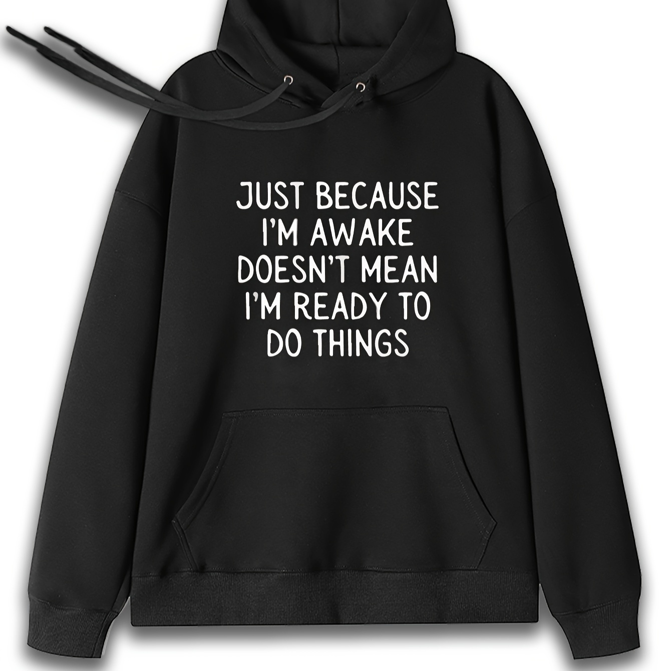 

Men's Front Print Kangaroo Pocket Hoodies I'm Mean To Do Things Funny Graphic Hoodies Autumn Casual Hoodies