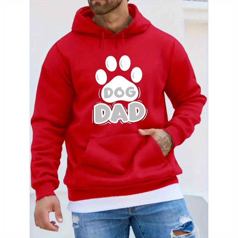 

Men's Dog Sweatshirt - Casual Long Sleeve Pullover With Hood, Knit Fabric, Polyester, Winter , Unisex Fit, Alphabet