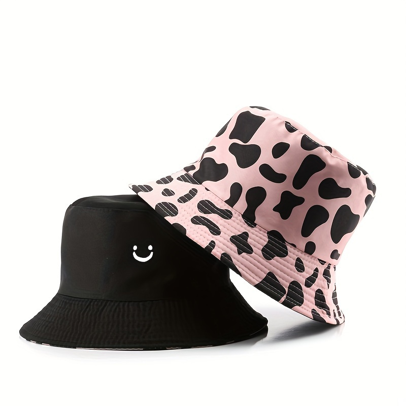 reversible print bucket hat for men and women 100 polyester