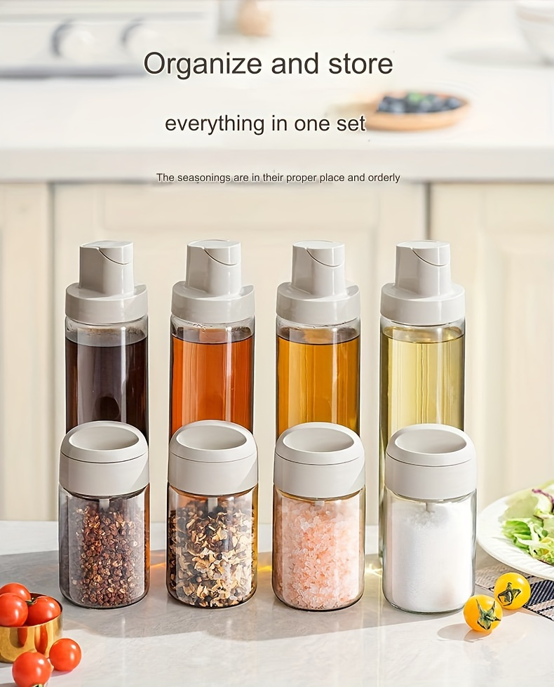 airtight spice jar with integrated spoon lid lead   condiment container moisture proof no electricity needed with kitchen organizer for home use details 2