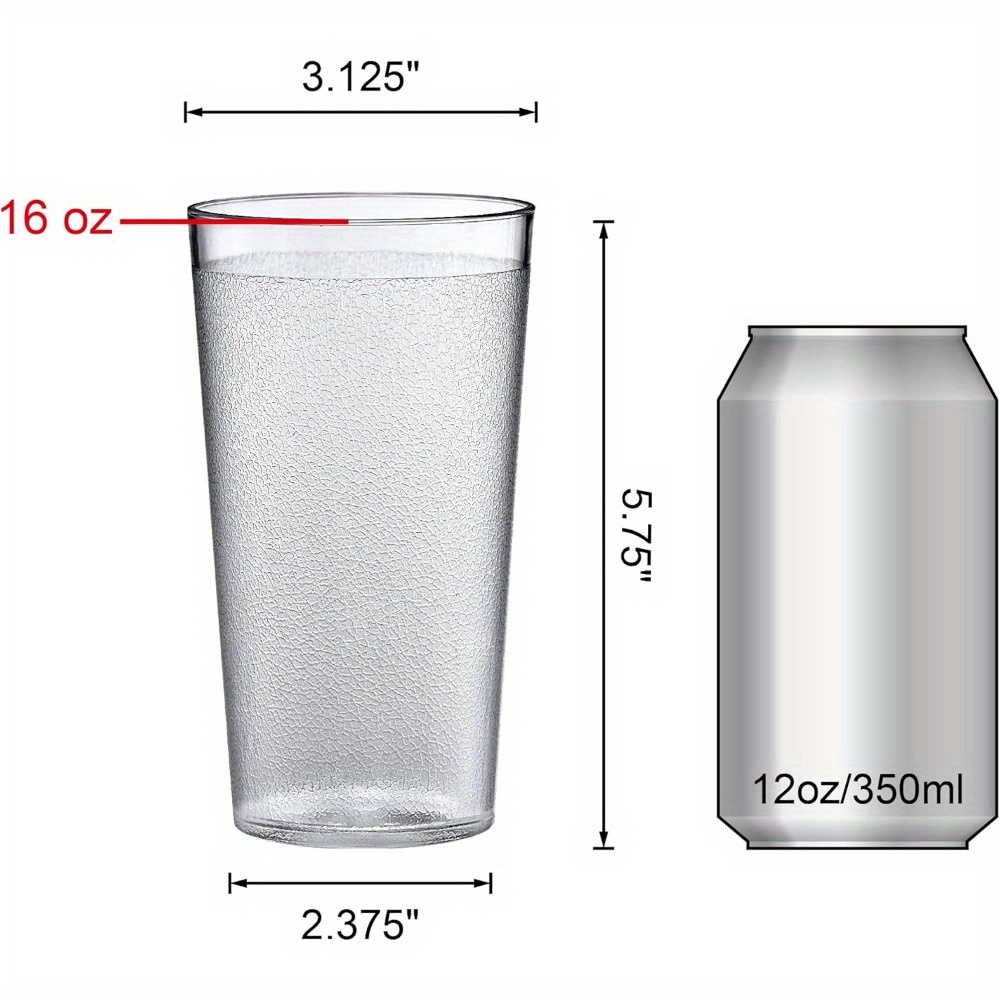 16 ounce plastic tumblers set 8 plastic drinking glasses - Temu Oman