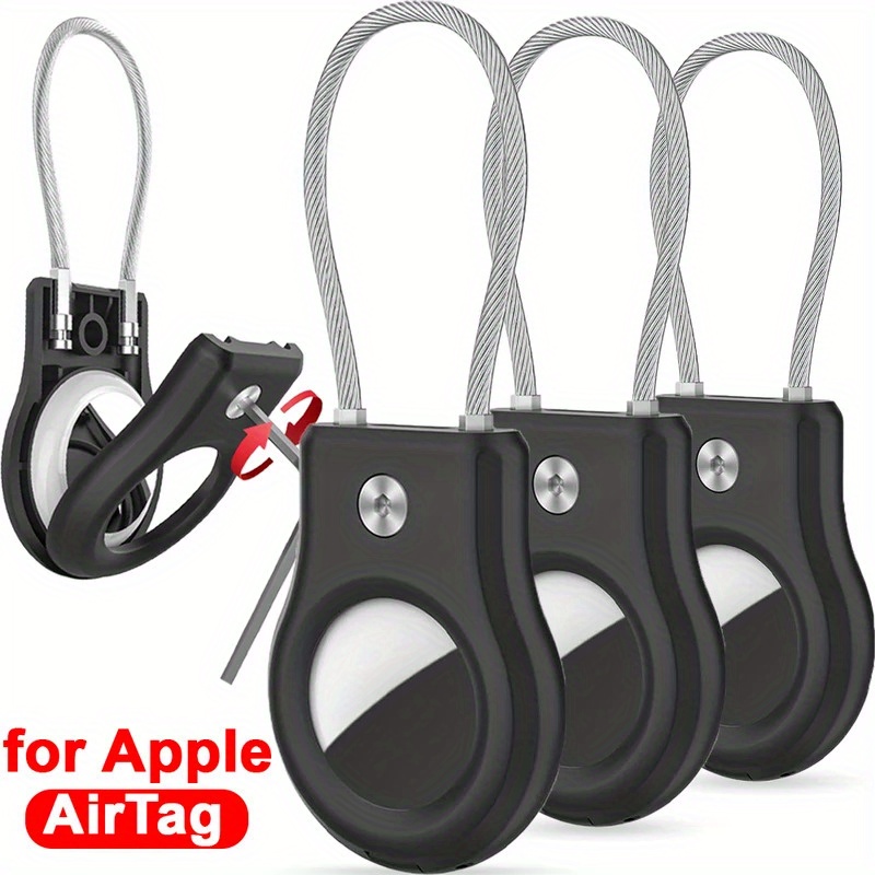 

Holder With Keyring Anti-lost Lock Case For Apple Airtag Air Tags Full Coverage Protectors Cover For Pets Luggage Key