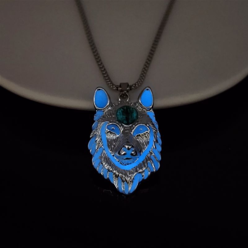 TEMU Nouveau collier tendance pour hommes 2025, motif punk rétro, pendentif lumineuse, chaîne en acier inoxydable, matériel Halloween, cadeaux de