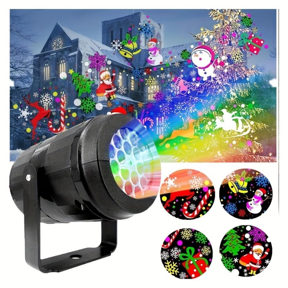 

Christmas Led Projector Light, Rotating Outdoor Holiday Party Decoration, Black Plastic Material, 110v-130v Us Plug, No Laser , Plug Powered