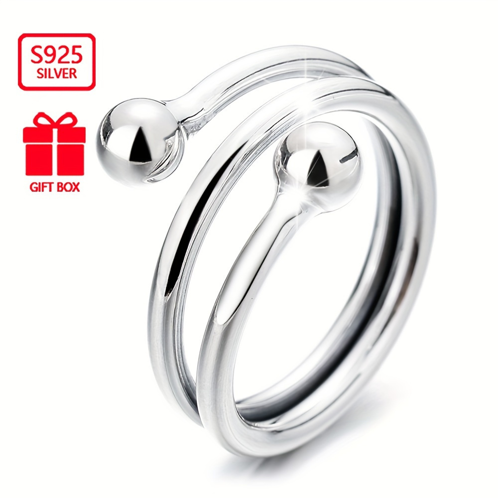 

1pc Exquisite S925 Sterling Silver Geometric - Minimalist, Trendy, And Versatile Design For Finger - , , And - 4.23g/ 0.15oz