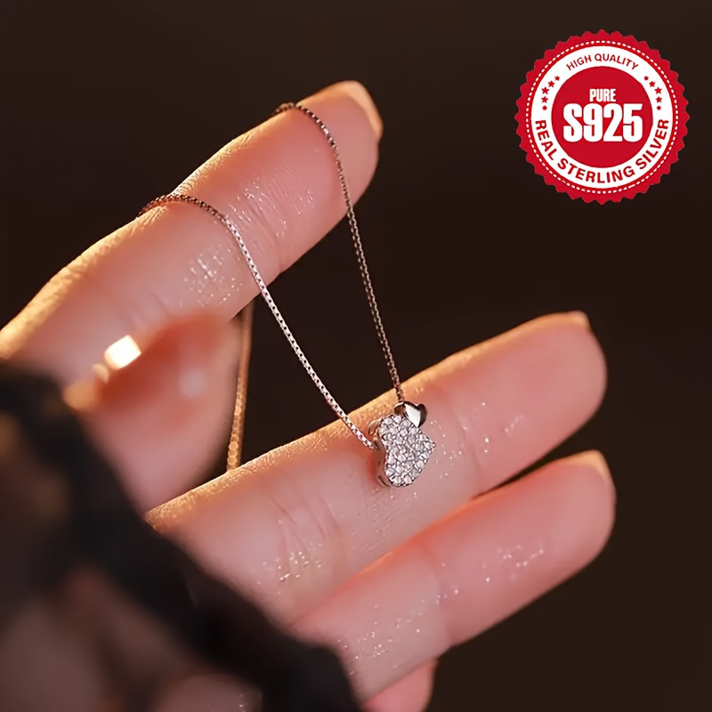 Women's Heart-Shaped Pendant Necklace — 925 Sterling Silver