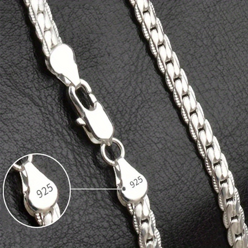 

1pc 20" Sterling Silver 925 Chain Necklace - 925 Silver Jewelry For Diy, Weddings, Engagements - Elegant Accessory