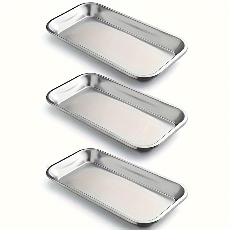 

2-pack Stainless Trays - Polished Surface, , Durable Instrument Trays , Surgical, Tattoo Tools