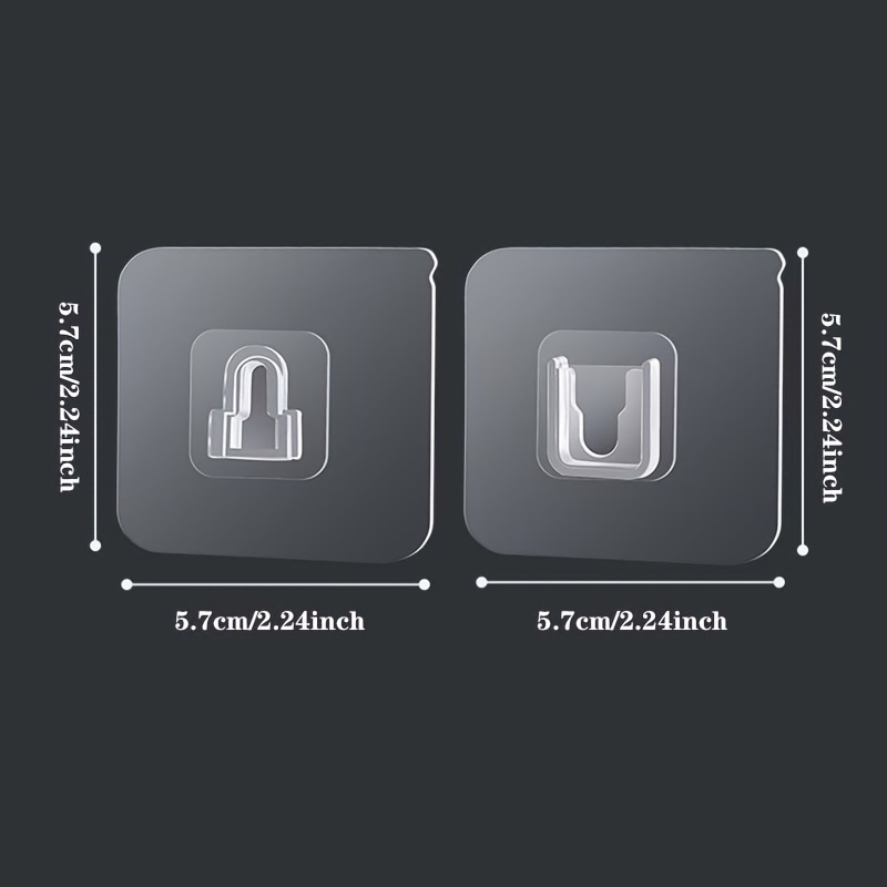 1/3/5 Pairs Strong Adhesive Hooks, No Traces, Mother Buckles, No Punching, Multi-functional, Waterproof, for Bathroom, Kitchen, Home, Wall Hanging, Mobile Adhesive Hooks, Utility Hooks