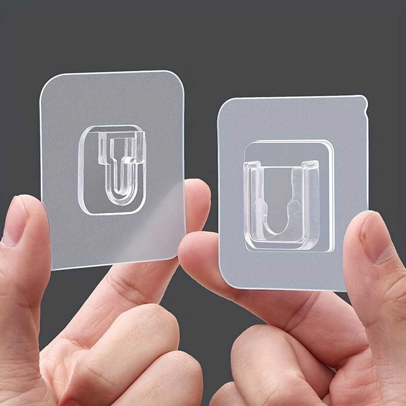 1/3/5 Pairs Strong Adhesive Hooks, No Traces, Mother Buckles, No Punching, Multi-functional, Waterproof, for Bathroom, Kitchen, Home, Wall Hanging, Mobile Adhesive Hooks, Utility Hooks