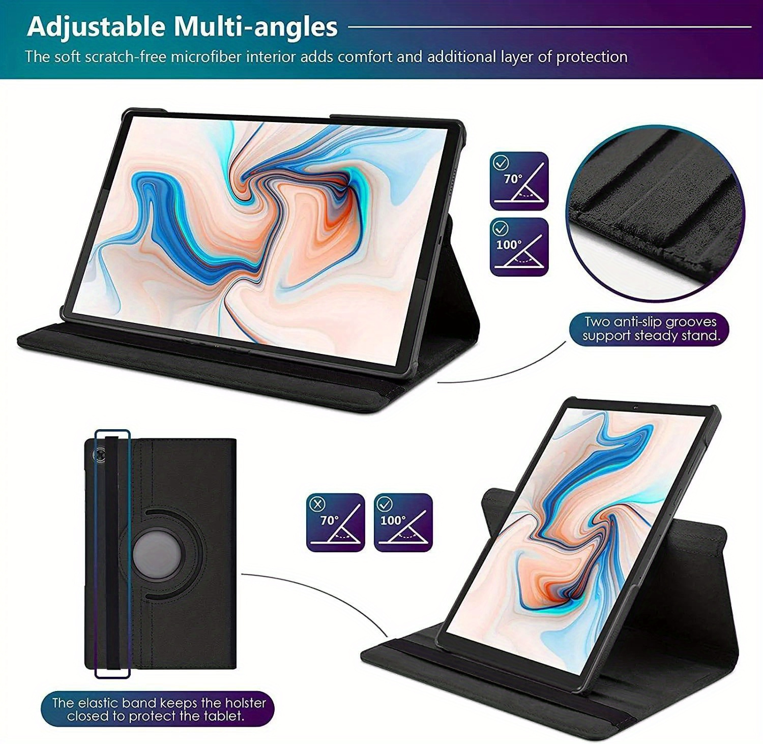   premium   leather case for samsung for galaxy tab a8 2021 360 rotating stand durable washable cover with  art sleep wake function for samsung tab a8         x205 sleek   details 1