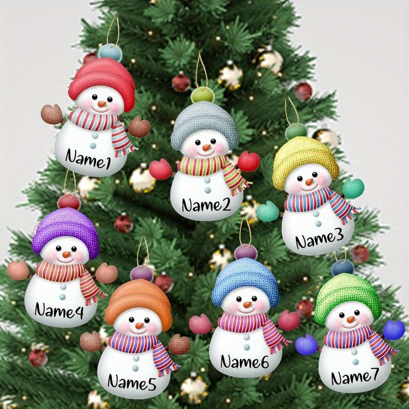 

Customizable 7pcs Snowman Christmas Tree Ornaments Set - , Decorations &