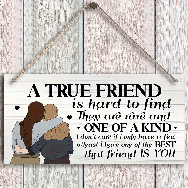 

Wooden Hanging Plaque - Quote, Bestie Bff Gift, Sister Keepsake, Unique Birthday, Wedding, Graduation, Christmas, Thanksgiving Present For 14+ Without Electricity Or Feathers