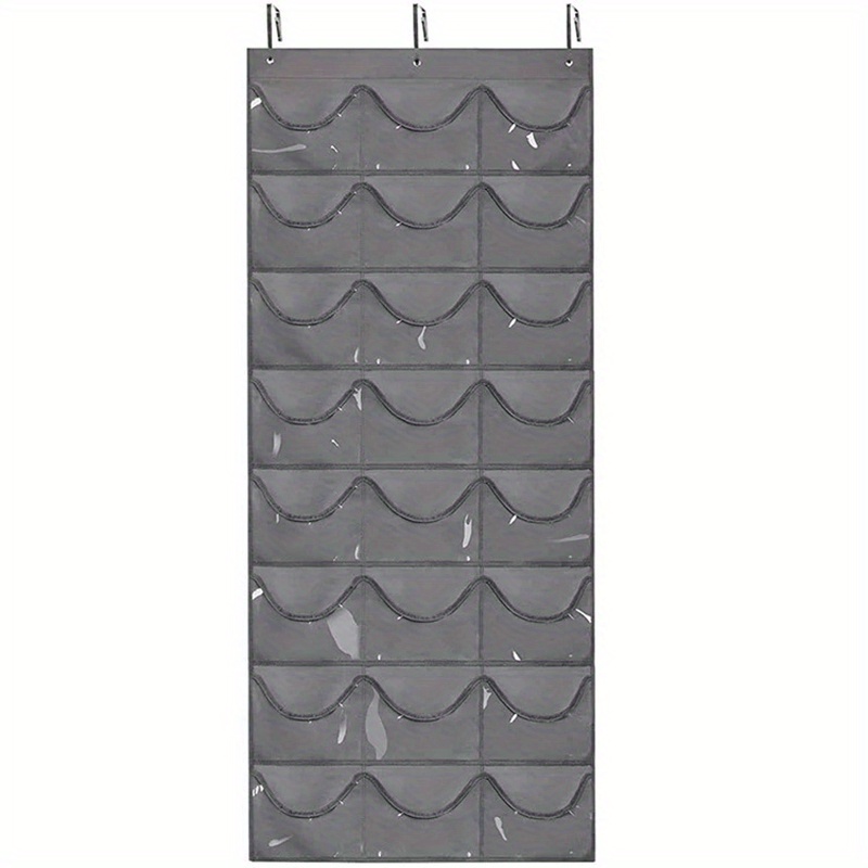 24 pocket over the door hat organizer heavy duty baseball cap rack for storage display space saving wall cabinet hanger with clear pockets fits   beanies 1pc