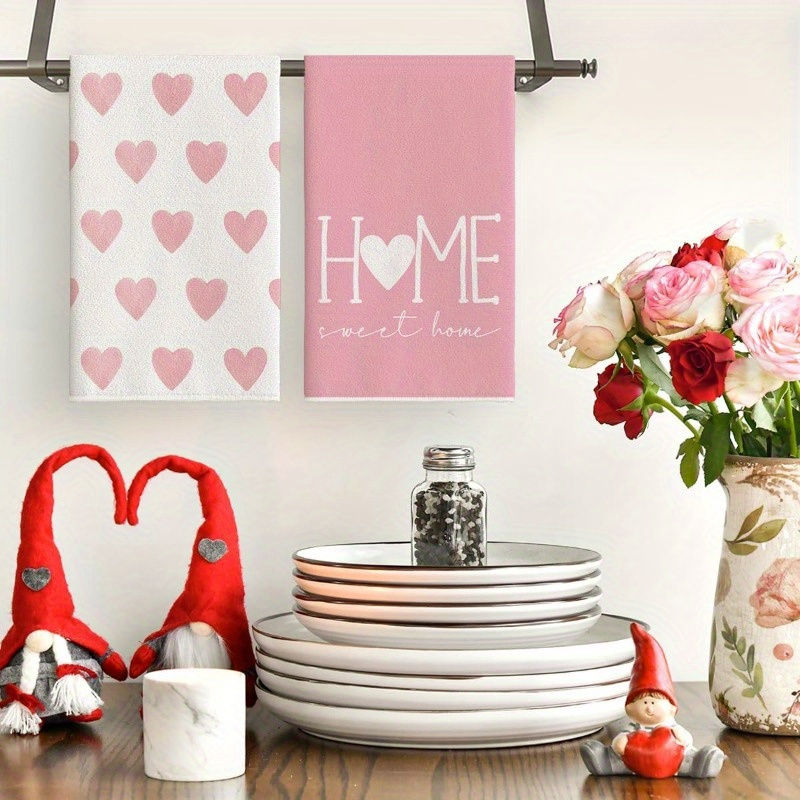 

2pcs Set Of , Patterned Towels - Polyester Dish Cloths For Cooking &