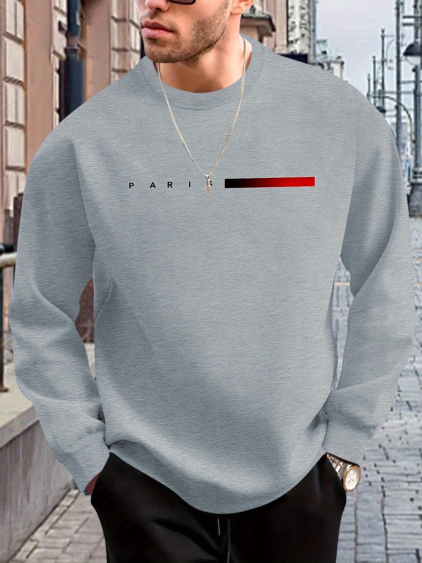 simple printed element casual men's sweater men's casual Temu