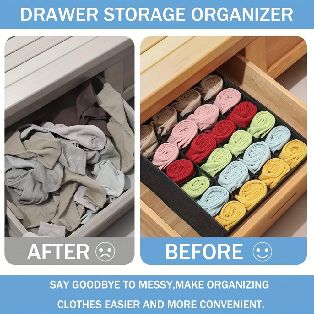 1 pack 24 compartments folding drawer storage box moisture proof and for storing underwear socks data cables remote controls perfect and   cabinet storage details 8