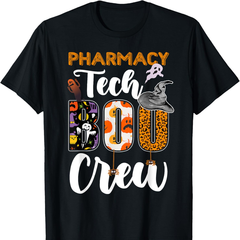 

Pharmacy Tech Boo Crew Funny Technician Matching T-shirt