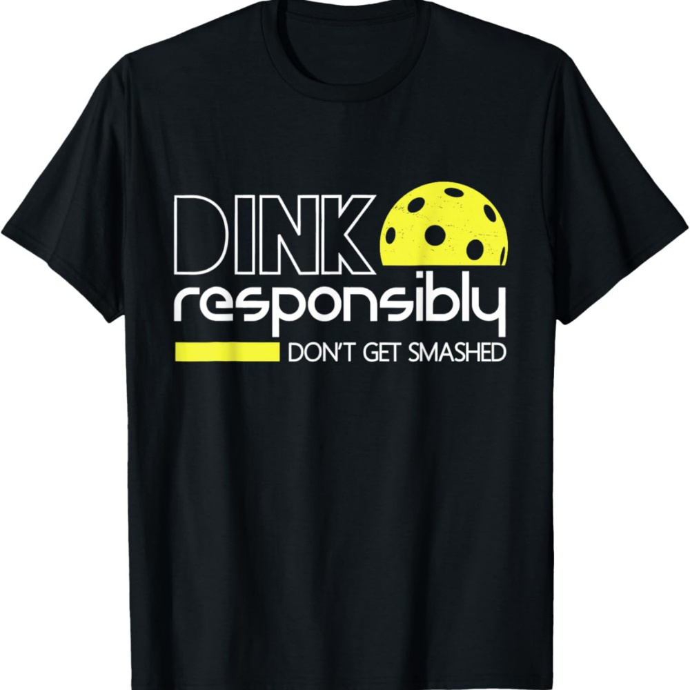 

Funny Pickleball Graphic T-shirt - Black Cotton Tee For Men With ‘ , Get Smashed’ Design