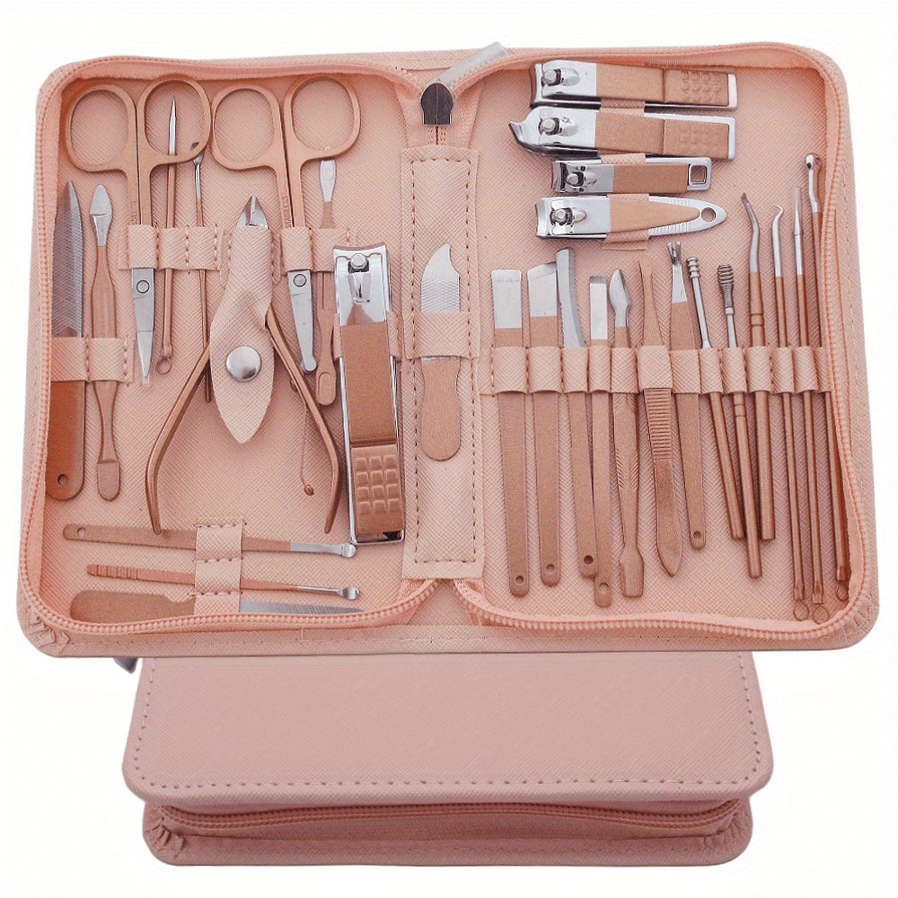 

30pc Nail Clippers Manicure Tool Set, With Portable Travel Case, Cuticle Nippers And Cutter Kit, Professional Nail Clippers Pedicure Kit, Grooming Kit For Travel