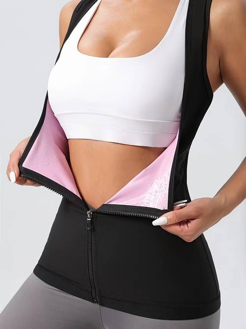womens zippered vest shapewear for abdominal control fitness running yoga and sports with back support